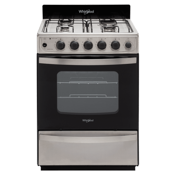 Cocina Whirlpool Multigas 56 cm Inox – Grill a Gas, Timer y Conexión Multigas