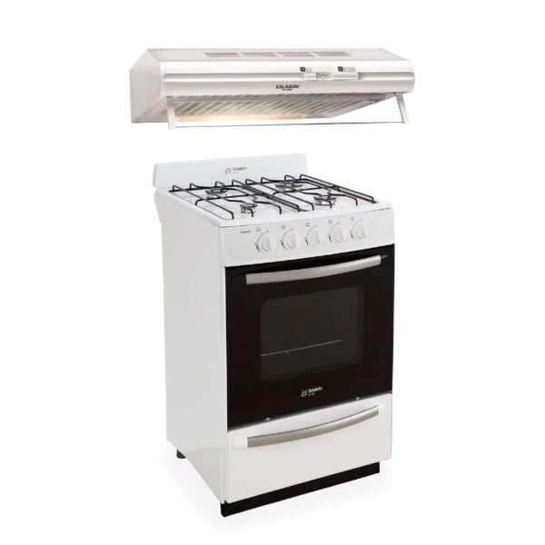 Combo Eslabón de Lujo – Cocina Multigas 56 cm + Purificador Blanco