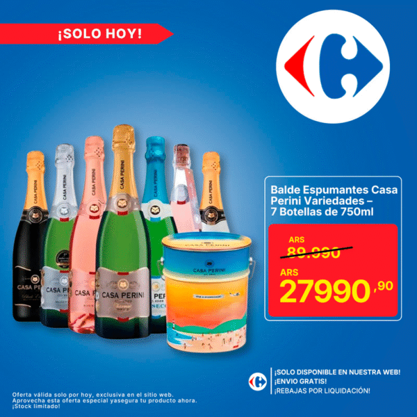 Balde con 7 Espumantes Casa Perini – Pack Premium de Celebración a Precio de Costo