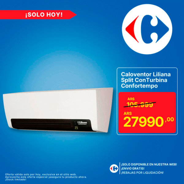 Caloventor Liliana Split con Turbina Confortempo – Blanco