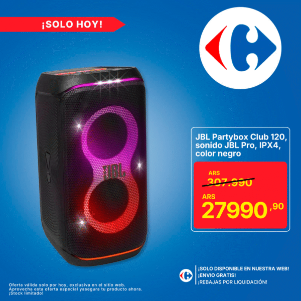 JBL Partybox Club 120 – Sonido JBL Pro, Luces y 12 h de Batería