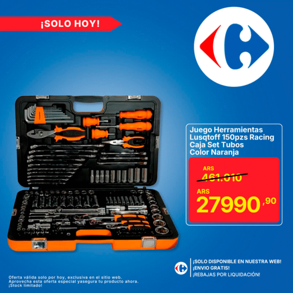Juego de Herramientas Lusqtoff Racing 150 Piezas – Potencia y Precisión