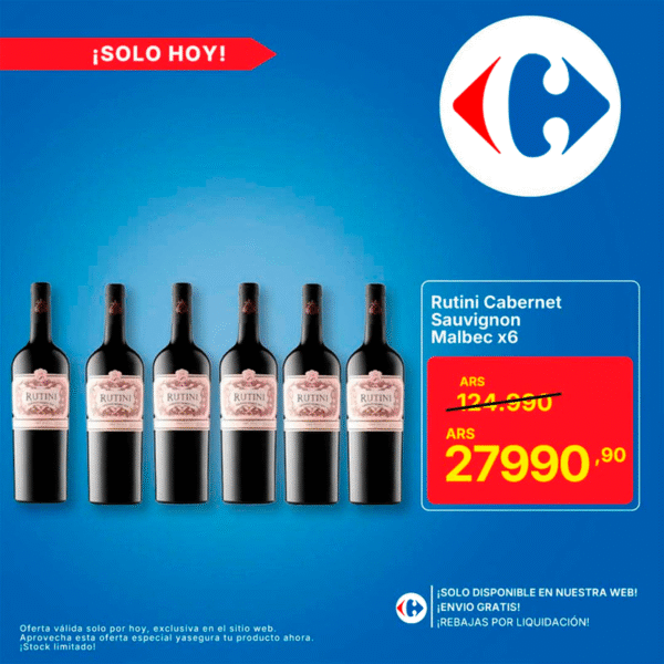 Rutini Cabernet Sauvignon Malbec 750 ml – Caja x6